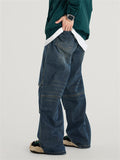 Streetwear Baggy Straight-Leg Denim Pants for Men