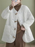 Women's Autumn Chic Square V-Neck Button Up Coat