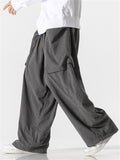 Men's Hip-Hop Exaggerated Pocket Corduroy Straight-Leg Pants