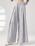 Women's Leisure Simple Pleated Wide Leg Pants