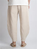 Vintage Casual Men's Cotton Linen Jacquard Pants