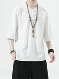 Casual Pure Color Loose Summer Shirt for Male