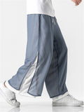 Men's Chinese Style Flowy Double Layer Mesh Cotton Pants