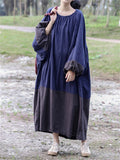 Women's Plain Cotton Linen Oversized Zen Dress