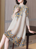 Women's Plus Size Chinese Style Printed Dress