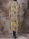 Women's Ethnic Style Kaleidoscope Pattern V-Neck Cotton Overcoat