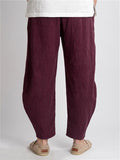 Vintage Casual Men's Cotton Linen Jacquard Pants