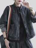 Women's Cool Trendy Autumn Black Denim Jackets