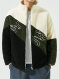 Men's Super Cool Contrast Color Stripe Fluffy Padded Coat