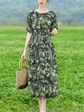 Women's Summer Classy Literary Lace-up Floral Dresses