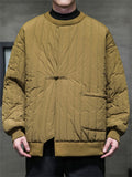 Lightweight Pure Color Round Neck Puffer Jackets for Men