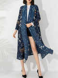 Vintage Ethnic Printed Cardigan Long Coat for Women