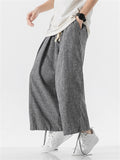 Male Stylish Lightweight Cotton Linen Summer Drawstring Pants