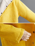 Women's Winter Keep Warm Plush Lining Corduroy Hooded Coat