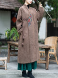 Chinese Style Warm Sherpa Blend Overcoats for Ladies