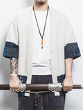 Chinese Style Taoist Robe Men's 3/4 Sleeve Shirts