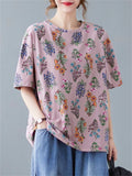 Oversized Loose Summer Floral Shirt for Women