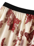 Leisure Butterfly Embroidery Fairy Tulle Skirt for Women