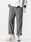 Men's Autumn Sports Drawstring Corduroy Straight-Leg Pants