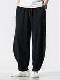 Men's Japanese Solid Color Loose Cotton Casual Pants