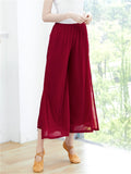 Flowy Mesh Side Split Wide Leg Pants for Women