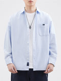 Men's Cozy Leisure Single-Breasted Stripe Shirt