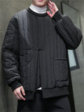 Lightweight Pure Color Round Neck Puffer Jackets for Men