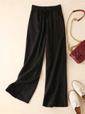 Female High-rise Solid Color Comfortable Relaxed Pants