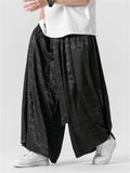 Men's Summer Lace Up Loose Staight-Leg Hakama Pants