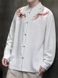 Men's Loong Pattern Embroidery Spring Autumn Shirts