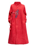 Chinese Style Warm Sherpa Blend Overcoats for Ladies