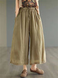 Ladies Double Lining Cotton Linen Lightweight Pants