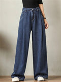 Durable Women's High Waisted Wide Leg Jeans