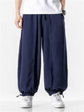 Men's Japanese Trendy Loose Solid Color Ankle-Tied Pants