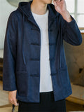 Casual Men's Button-up Faux Suede Hooded Jackets