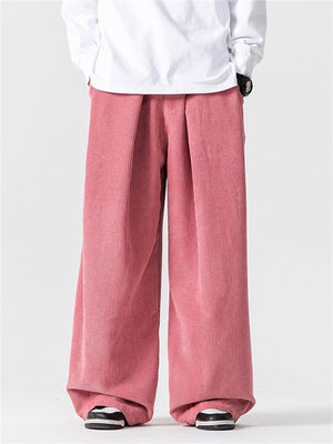 Men's Leisure Cozy Solid Color Corduroy Trousers