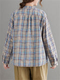 Women's Sweet Korean Style Spring Long-sleeve Plaid Shirts