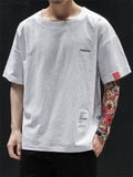 Male Stylish Half Sleeve Patch Round Neck Shirts