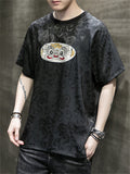 Men's Chinese Style Monkey King Embroidery Retro T-shirt