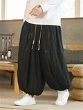 Chinese Style Oversized Ripped Lantern Pants for Men