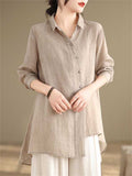 Women's Irregular Turndown Collar Button Up  Shirts