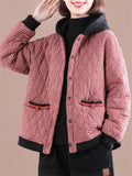 Women's Winter Vintage Plaid Short Hooded Cotton Coat