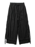 Men's Zen Buddhism Layered Side Slit Lace Up Linen Pants