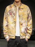 Men's Loong Crane Tiger Embroidered Faux Suede Jackets