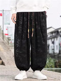 Baggy Corduroy Bamboo Jacquard Pants for Men