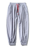 Harajuku Cotton Linen Oversized Sweatpants for Men