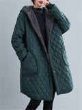 Women's Windproof Thermal Cotton Padded Plush Liner Hooded Coat