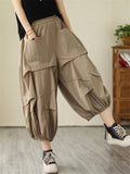 Summer Extra Loose Pleated Cropped Lantern Pants for Women