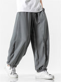 Men's Japanese Trendy Loose Solid Color Ankle-Tied Pants