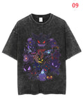 Cartoon Anime Character Print Men's Retro Distressed Shirt